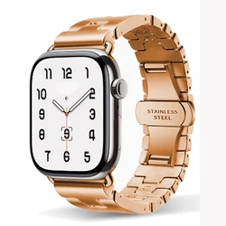 Premium Stainless Steel Watch Strap Bracelet - Universal Design - 38mm 40mm 41mm (Rose gold)