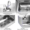 Rust Steel Sink with Faucet and Splash Guard, Commercial Wall Mounted Home Kitchen Sink 17 x 15 Inches 5