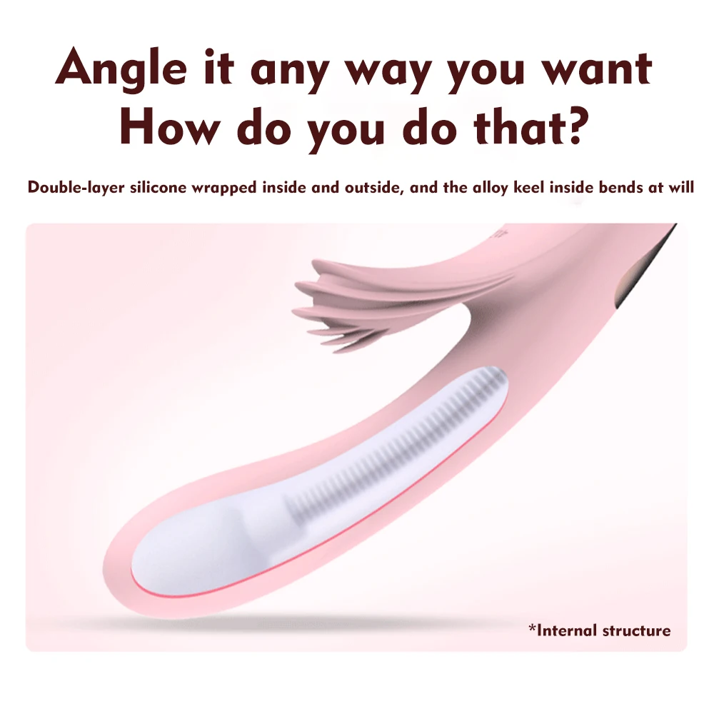 Laile Temperature Tongue Lick Stick for Women 41.2°C Variable Frequency Vibration Heating Massage Adult Sexual Masturbation Tool