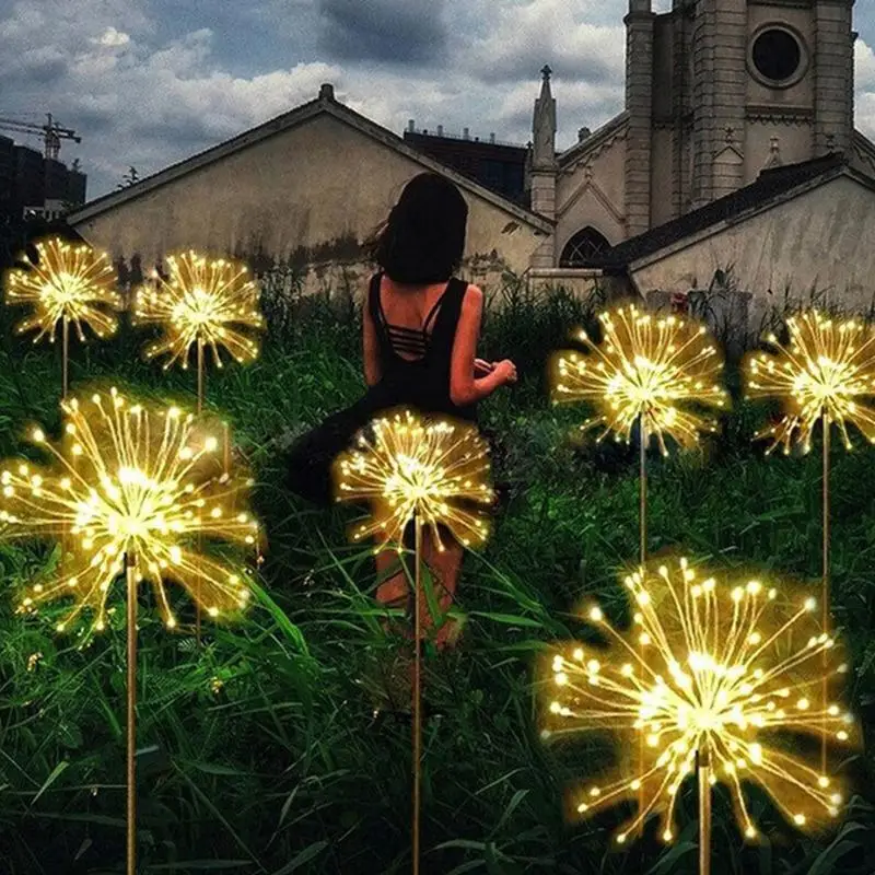 

Solar Powered Firefly Lights Christmas Outdoor LED Holiday Starry Lights Lawn Ground Lights Solar Light Strings Firework Lights