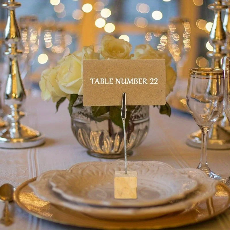 Portable Wooden Place Card Holder Clips 10pcs Wedding Place Card Holder Table Photo Memo Number Name Clips Base place card holders