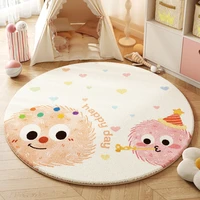 Cartoon Style Living Room Decoration Plush Carpet Home Fluffy Soft Rug Cute Round Rugs for Bedroom Thicken Anti-slip Bedside Mat 1