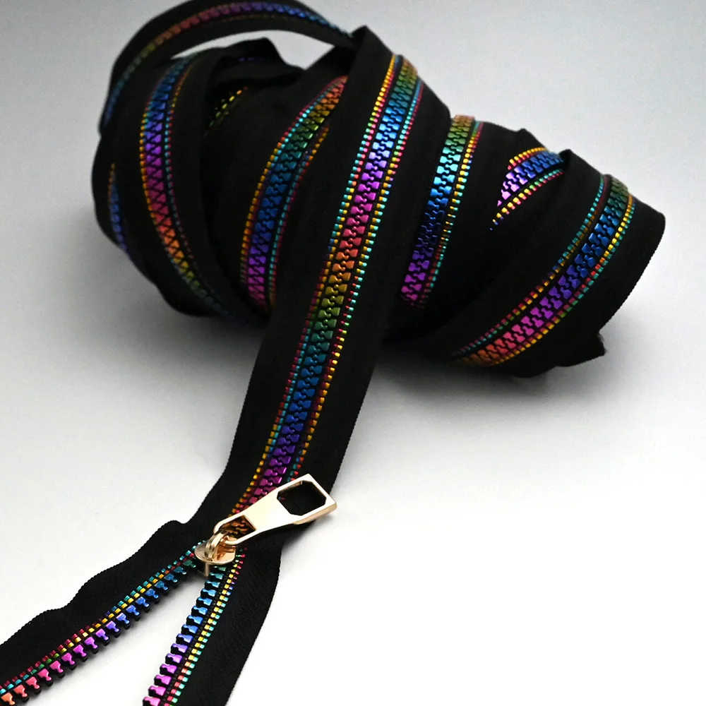 2 yards 2PC Resin Rainbow Tooth Zipper Pull Head for DIY Handmade Accessories zipper pullers,zipper sliders,zipper heads