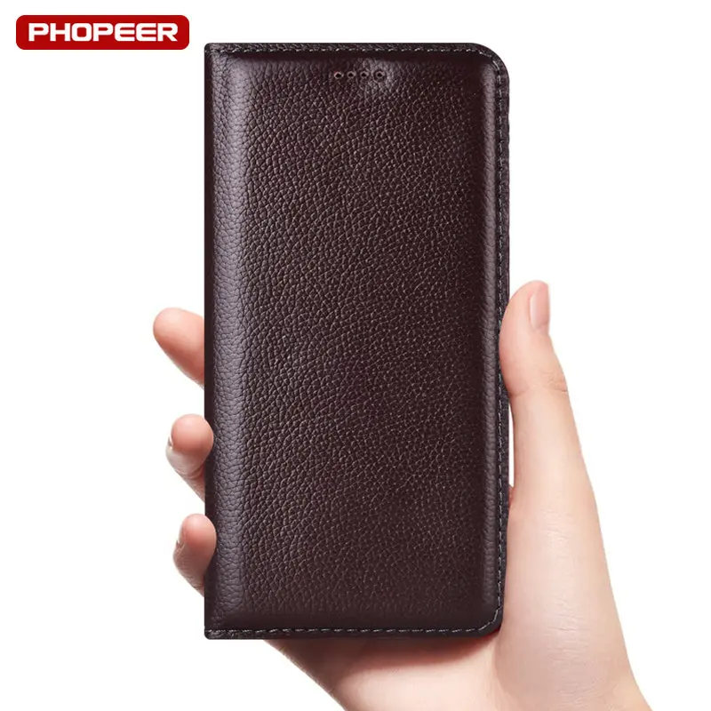 Litchi Pattern Genuine Leather Case For Huawei Honor 8A 8C 8X Max 9A 9C 9S 9x 10X Pro Lite Book Style Flip Cover Cases