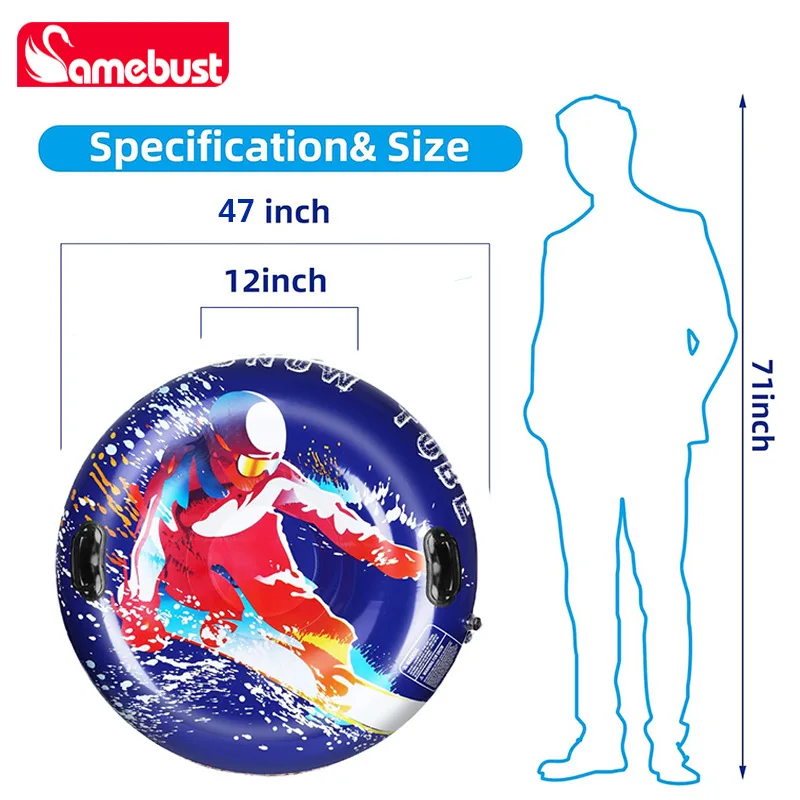 Snow Inflatable Ski Ring Water Float Discharge General Inflatable Ring Thickening Wear-Resistant Ski Tires Special Equipment