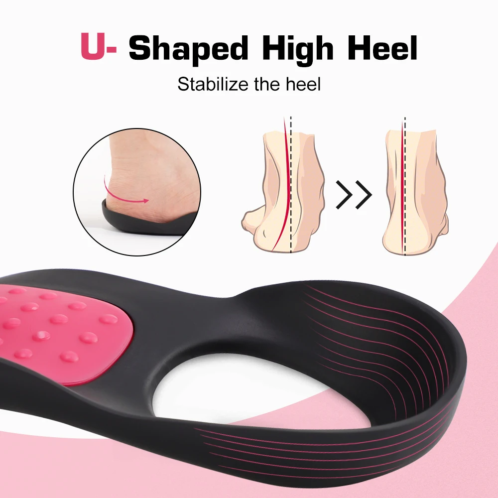 Arch Support Height Increasing Half Shoe Insoles Heel Insert Sports Shoe Pad Cushion 1.5-2cm Invisible Heighten Insole