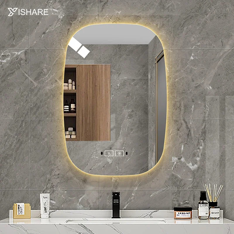 Doccia Smart Bath Mirror Self Haircut Armadio Antiappannamento Specchi Da Bagno A Parete Ragazze Specchio Ovale Trucco Specchi Da Bagno Lg50Jz