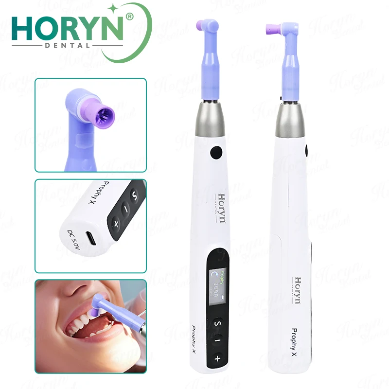 Dental Polishing Machine 3000rpm Cordless Hygiene Prophy Handpiece For polish + 2*Prophy Angles Dental care Tooth cleaning