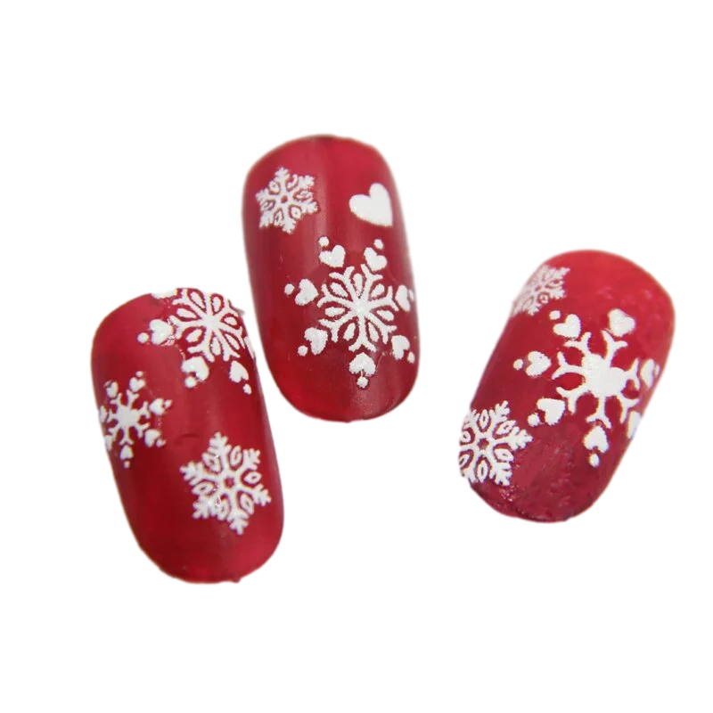 1 Sheet White Snowflake Nail Stickers Christmas Snow Nail Stickers 3D Adhesive Sticker