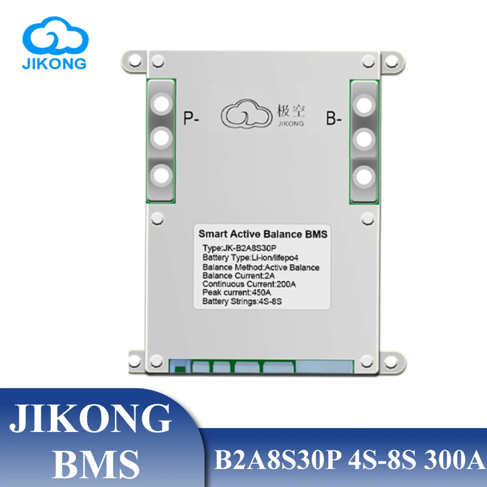 

JIKONG BMS JK B2A8S30P Smart 2A активный баланс 4S 6S 7S 8S 300A 12V 24V BT для LiFePo4 Li-Ion LTO Management System Ebike