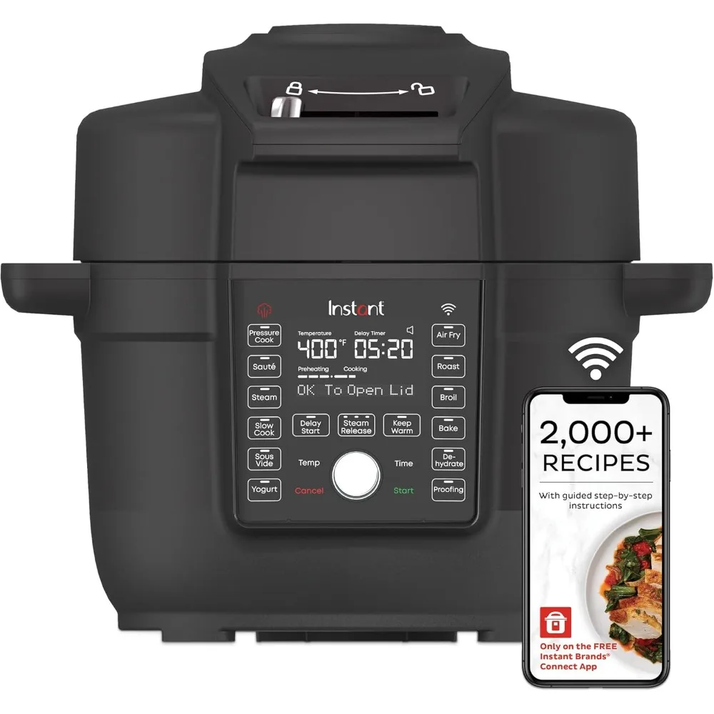 Pot 6.5 Quart Duo Crisp Ultimate Lid with WIFI, 13-in-1 Air Fryer and Pressure Cooker Combo, Saut&eacute;, Slow Cook, Bake
