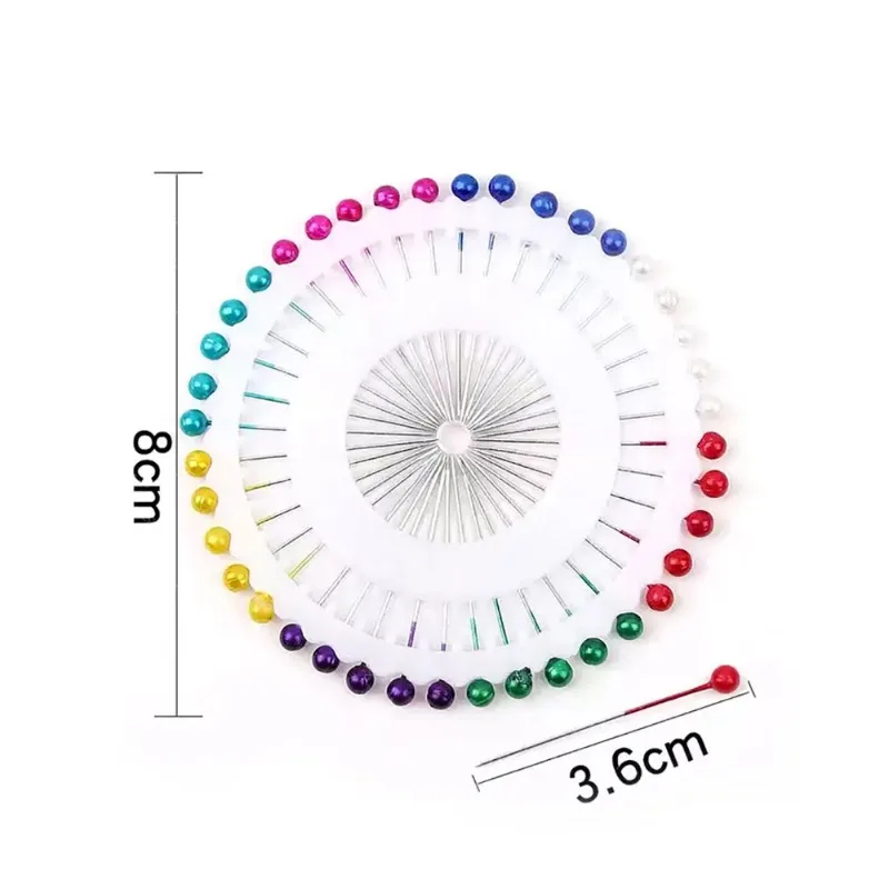 실리콘 월드 480Pcs 스틸 펄 헤드 핀 37mm 라운드 볼 헤드 핀 디스크 금속 포지셔닝 바늘 봉제 퀼팅 DIY