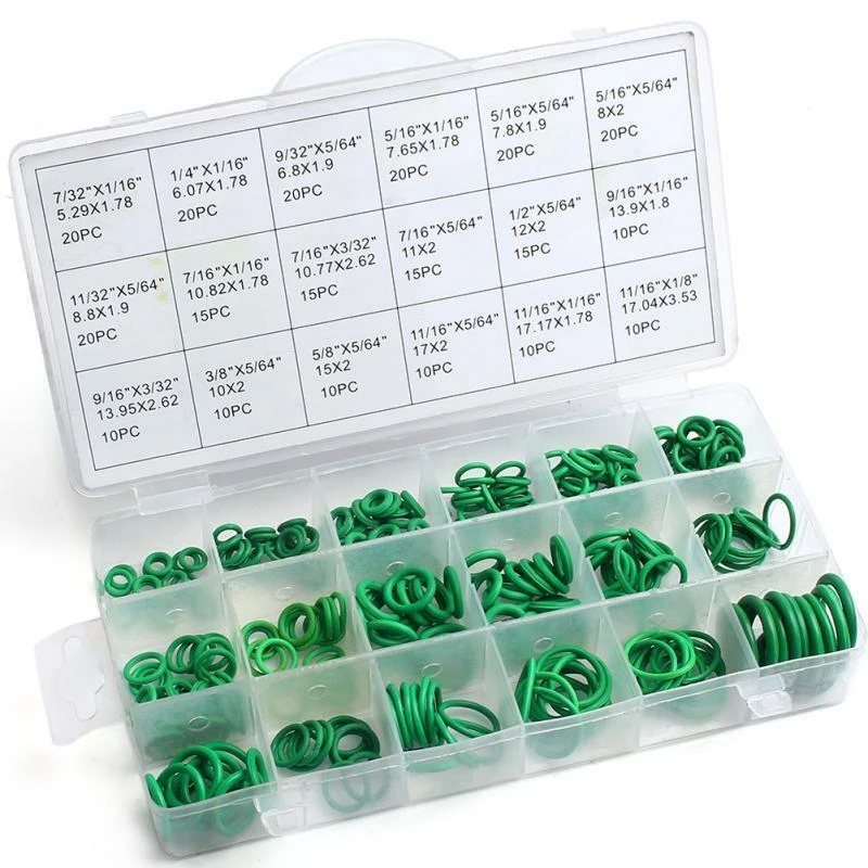 270pcs O-Ring High Quality Gasket Assortment Kit Auto Repair Tool Rubber Air Conditioner Refrigerant Ring Seal Kit Heavy Duty