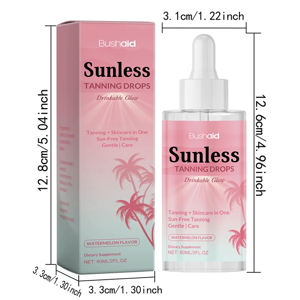 Sunless Tanning Drops To Drink Moisturizing Bronzer Natural Tanner For Sun-Kissed-Glow For Face Body Outdoor Sunscreen Care
