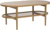 Sonia Coffee Table with Storage Shelf, Light Wood/Rattan 5