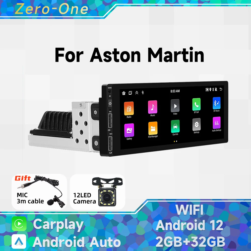 

1 Din Radio Android 13 Car Multimedia for Aston Martin Universal 6.9 Inch Screen Stereo Head Unit Wireless Carplay Autoradio GPS