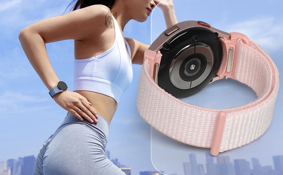 Keine Lücken Band für Samsung Galaxy Watch 7 6 FE 4 Classic 5 pro 44 mm 40 mm 47 mm 45 mm Nylon-Loop-Armband Correa Galaxy Watch 7 Armband – Detail 3