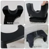 Portable Black Toilet Stool Set of 3 Adults Children Bathroom Potty Lifting Legs Smooth Defecation Easy Clean Anti Slip 8.66"D x 4