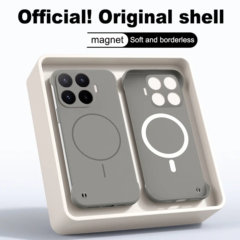 Frameless Magnetic Hard Matte Case - Slim, Wireless Charging, Anti-Fingerprint Cover