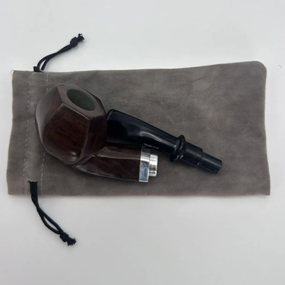 Bent Pipe Ebony Smoking Pipe Solid Wood Filter Wooden 1pcs, tobacco pipe,smoking pipe