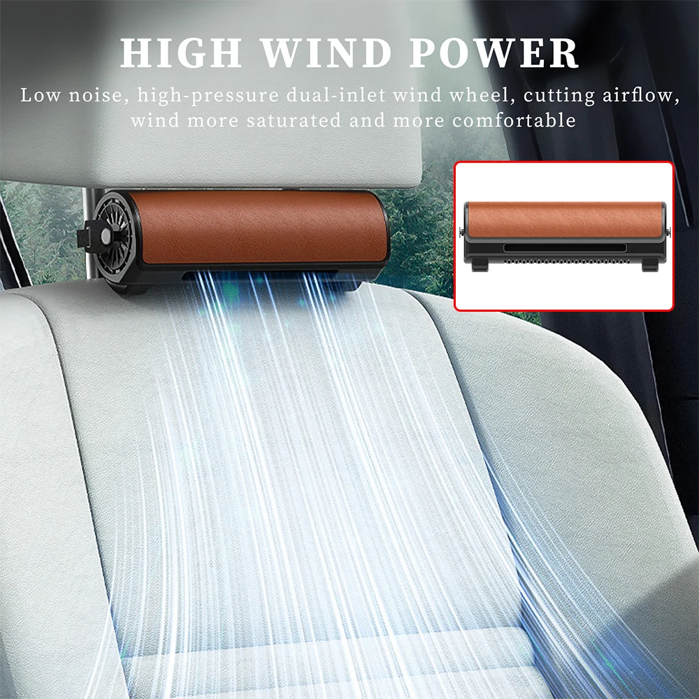 AutoRearSeatCoolingFanBladelessAutoHeadrestFansUSBPlugInCar