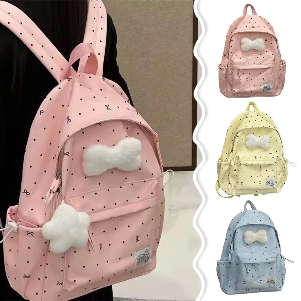 New Large Capacity Bow Backpack Breathable Ultra-light Girls Backpack Nylon Students Bookbags 1