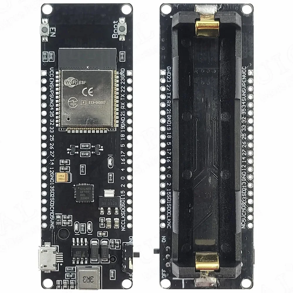 BT 2.4G WLAN-Modul ESP-32 Entwicklungs-Lernplatine mit 18650 Batteriehalter ESP32-32 CP2102 Serieller USB Micro – Detail 2
