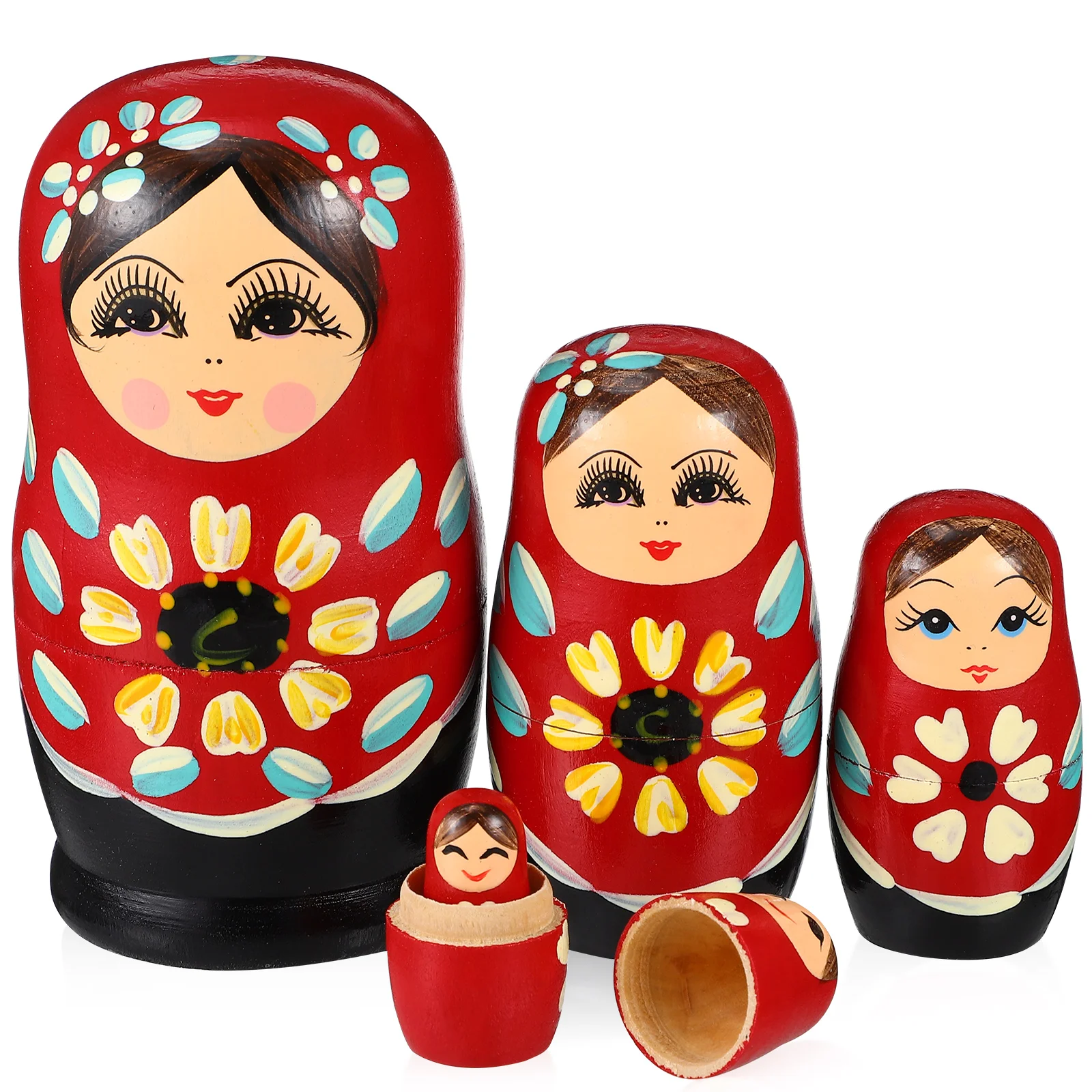 Matryoshka Russian Dolls for Kid Nesting Stacking Gift Funny Wood Adults Small Bright Color 5 Pcs nesting dolls
