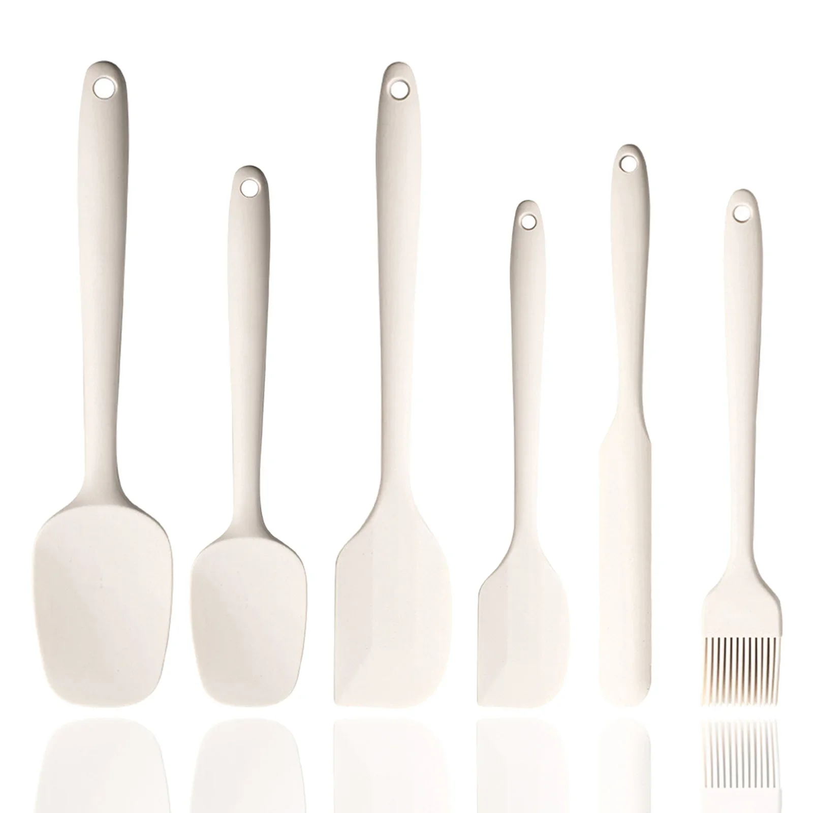 Premium 6-Piece Grey Silicone Spatula Set - Non-Stick, Heat Resistant
