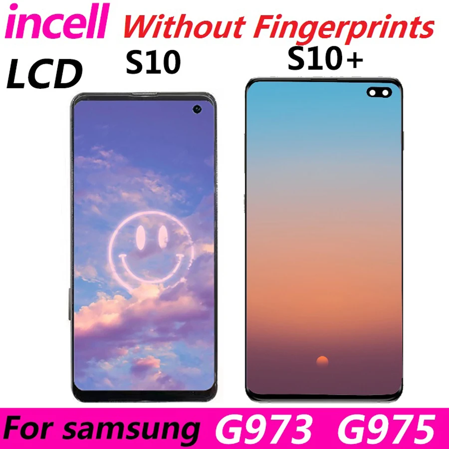 

High Quality TFT for Samsung Galaxy S10 Plus G975F Lcd Display Touch Screen Digitizer For Samsung Galaxy S10 G973 LCD With Frame