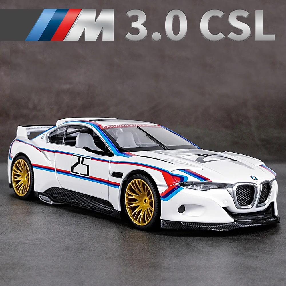MSZ 1:24 BMW 3.0 CSL Hommage R Alloy Sports Car Model Diecasts Metal Vehicles Car High Simulation Collection Childrens Toy Gift