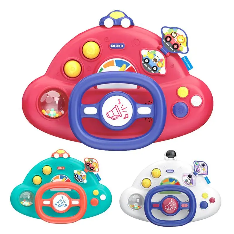 1pcs april du kids icecream popin cookin toy diy handmade pretend toy Driving Simulation Toy 360 Degree Rotation Educational Musical Toy Pretend Play Toy Steering Wheel For kids Birthday Christmas