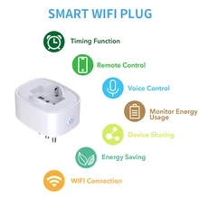 

16A Smart Plug WiFi Socket Italy Power Monitor Timing Function Tuya SmartLife APP Control Works With Alexa Google Assistant