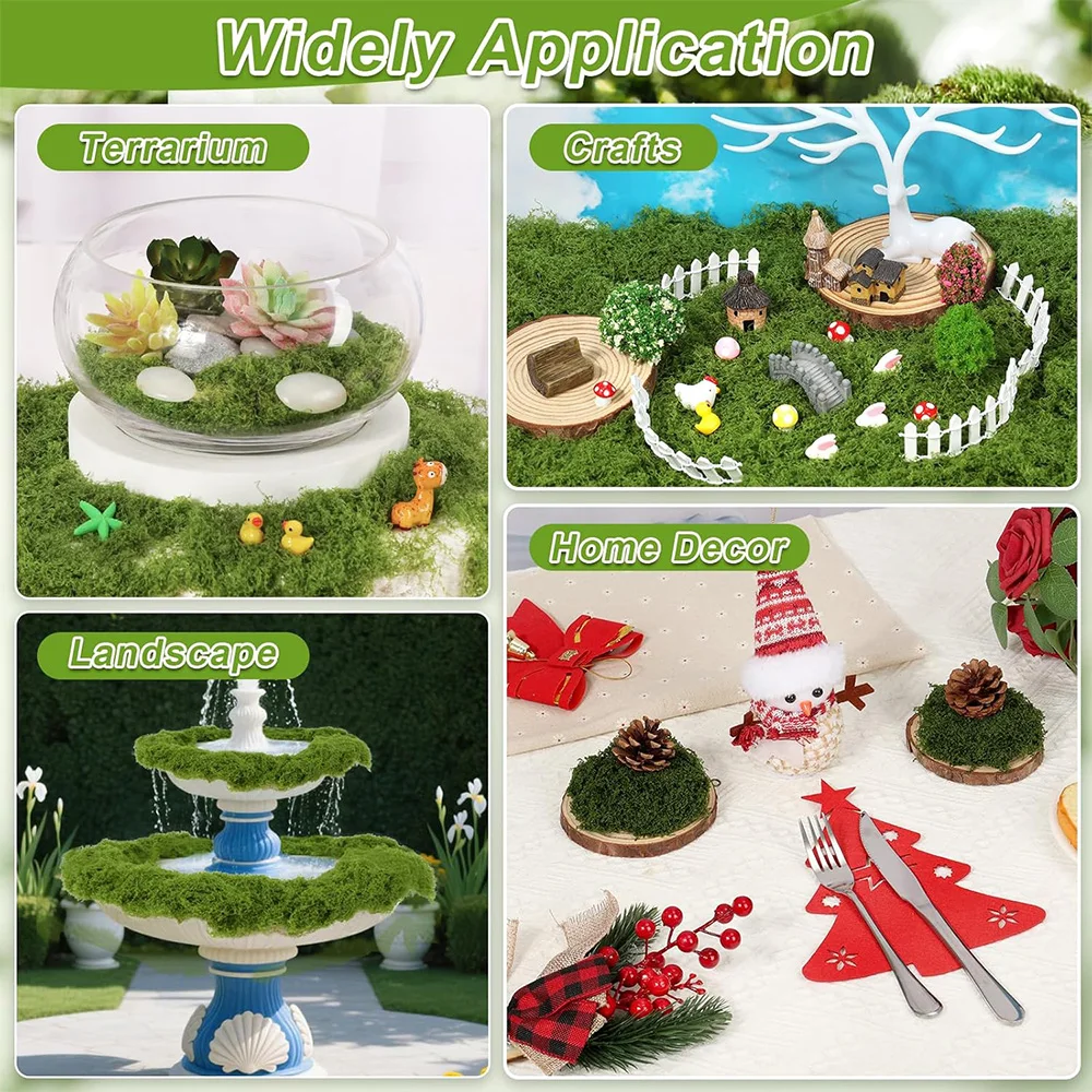 Lush Artificial Moss for Home and Garden Decor, DIY Crafts, and Mini Landscapes