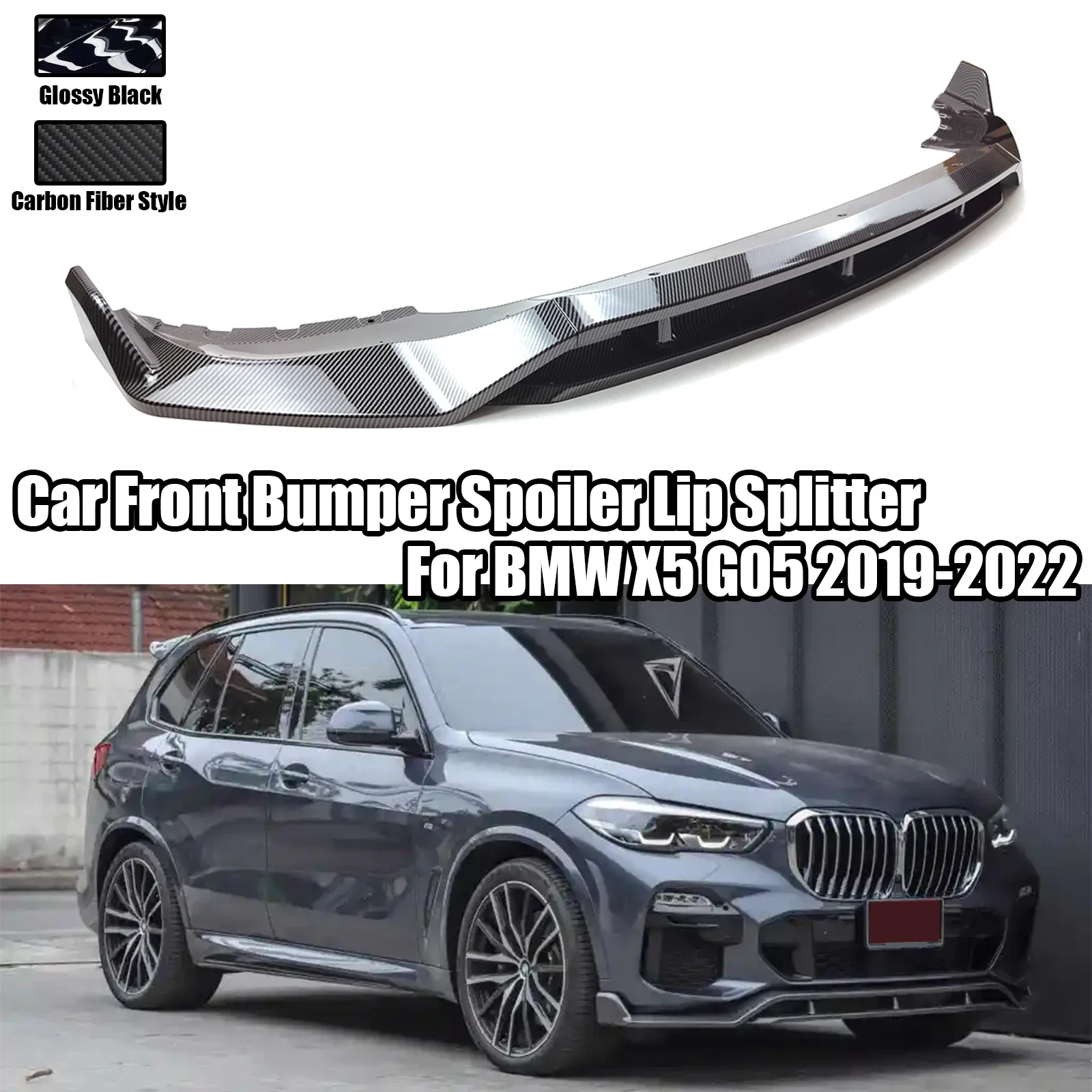 A-Set-Car-Front-Bumper-For-2019-2022-BMW-X5-G05-Splitter-Spoiler-Lip ...
