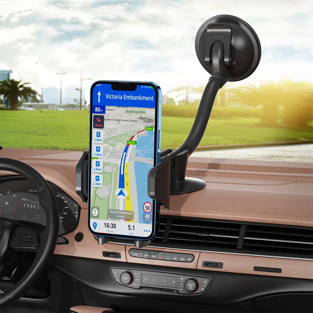 Univerola Universal Long Arm Windshield Mobile Cellphone Car Mount Bracket Holder For Xiaomi Stand For iPhone 7 Huawei GPS MP4
