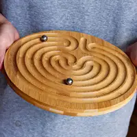 Wooden Labyrinth Game Learning Educational Toy Maze Board Game Ball Maze Game 2