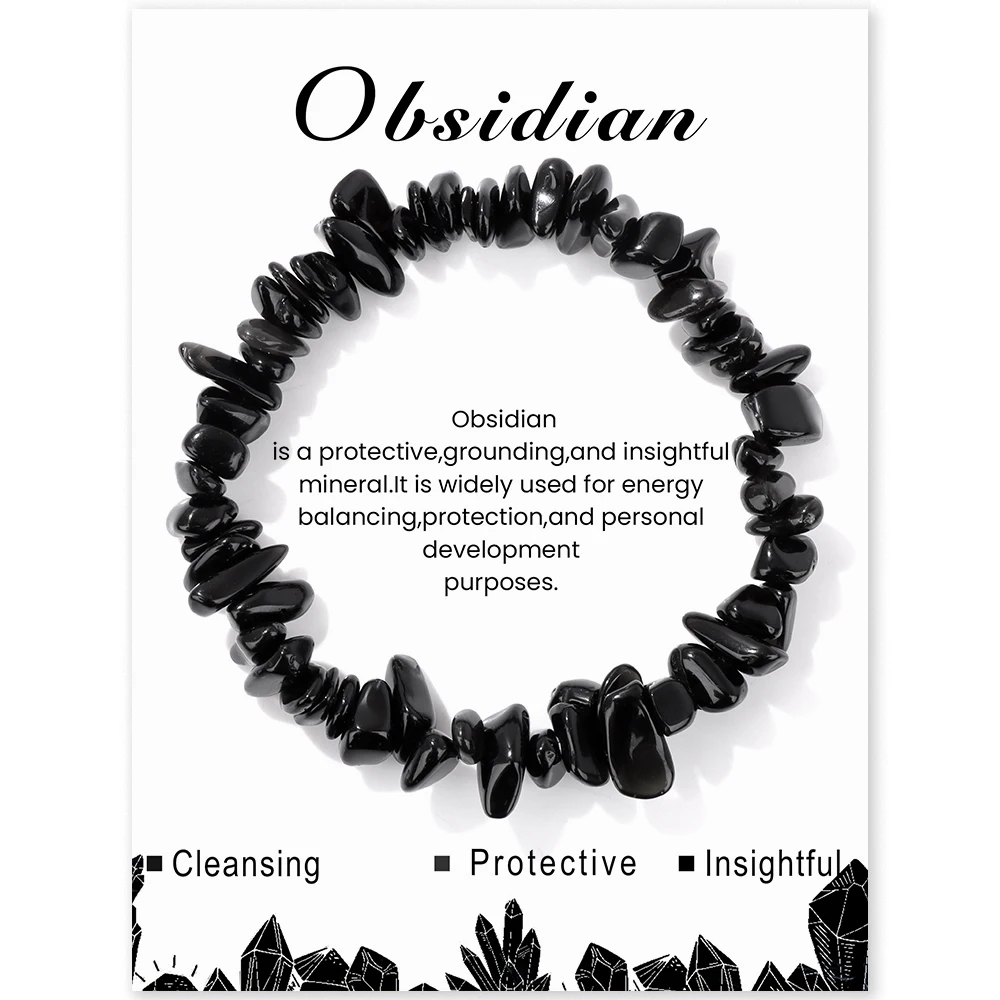 Bracciale in pietra di ghiaia con chip irregolare con carta Moda Agate naturali Corniola Amazzone Pietra preziosa Bracciale elasticizzato Regalo di gioielli  36