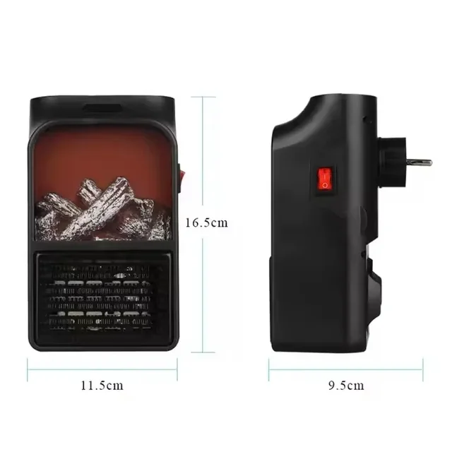 LED display portable, plug-in wall heater mini modern real flame effect fireplace built-in electric heater 4