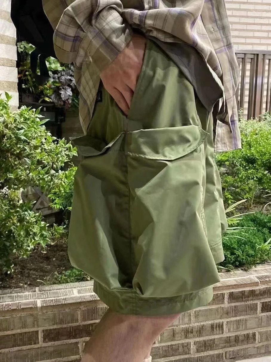 BEAMS co-branded NULL summer multi-pocket cargo drawstring function couple loose casual shorts