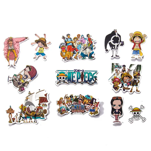 50/100Pcs One Piece Luffy Stickers Anime Sticker Notebook Motorcycle Skateboard Computer Mobile Phone Cartoon Toy 4