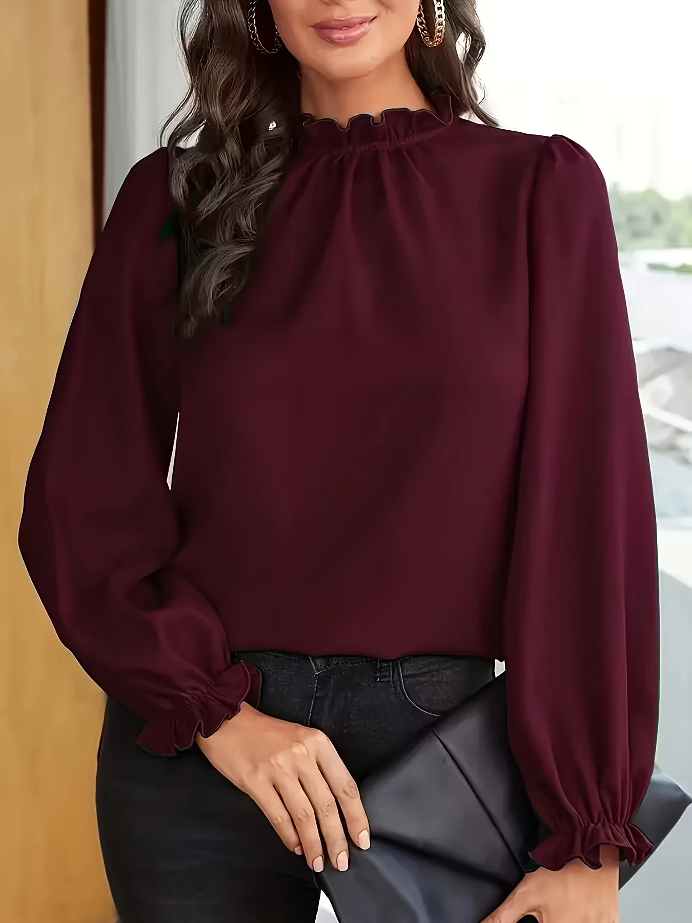 Temperament Loose Woman Shirt Fashion Casual Blouse Elegant Long Sleeve Woman Shirt Holiday Weekend Top 1