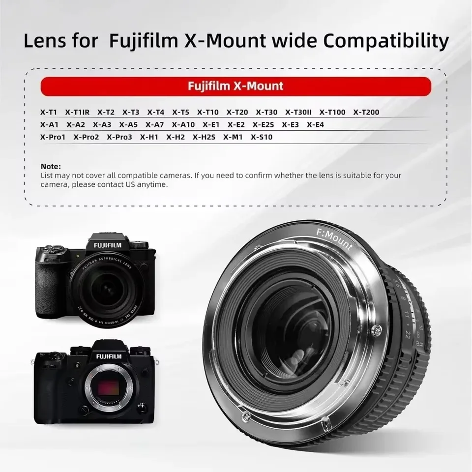 Pergear 25mm F1.7 Manual Camera Lens APS-C for Fuji X Canon RF