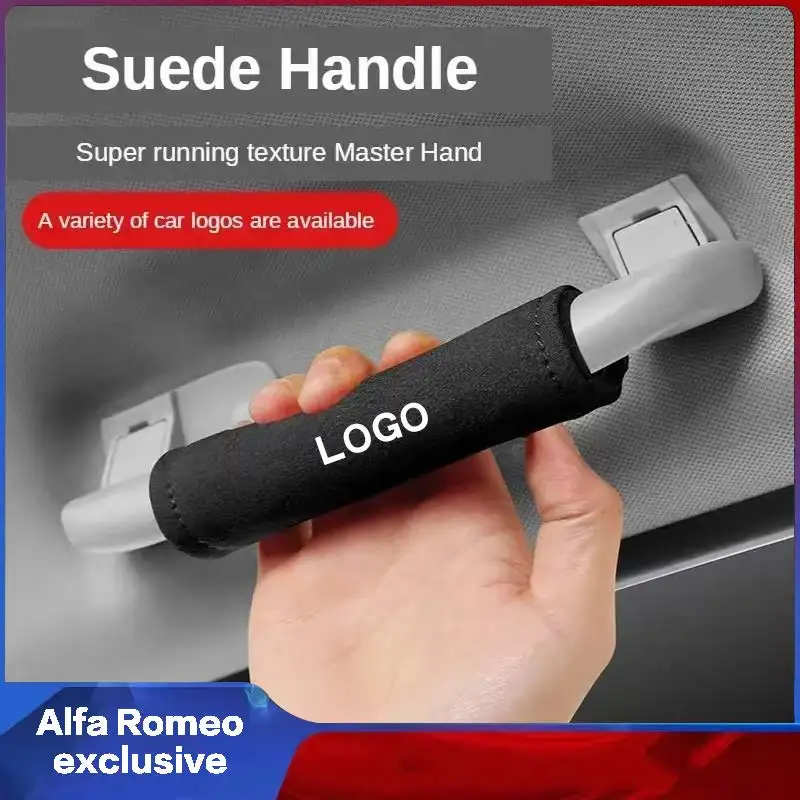 2Pc Car Interior Roof Bracciolo Pull Cover Maniglia Guanti Protezione Accessori Auto Per Alfa Romeo Giulia Stelvio Giulietta 156 15