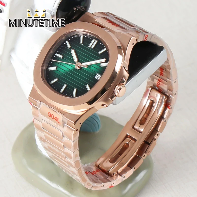 

Naut Sterile 41mm Automatic Mechanical Watch NH35 Movement Rosegold Green Luminous Dial Sports Elegant Men Watch Sapphire Glass