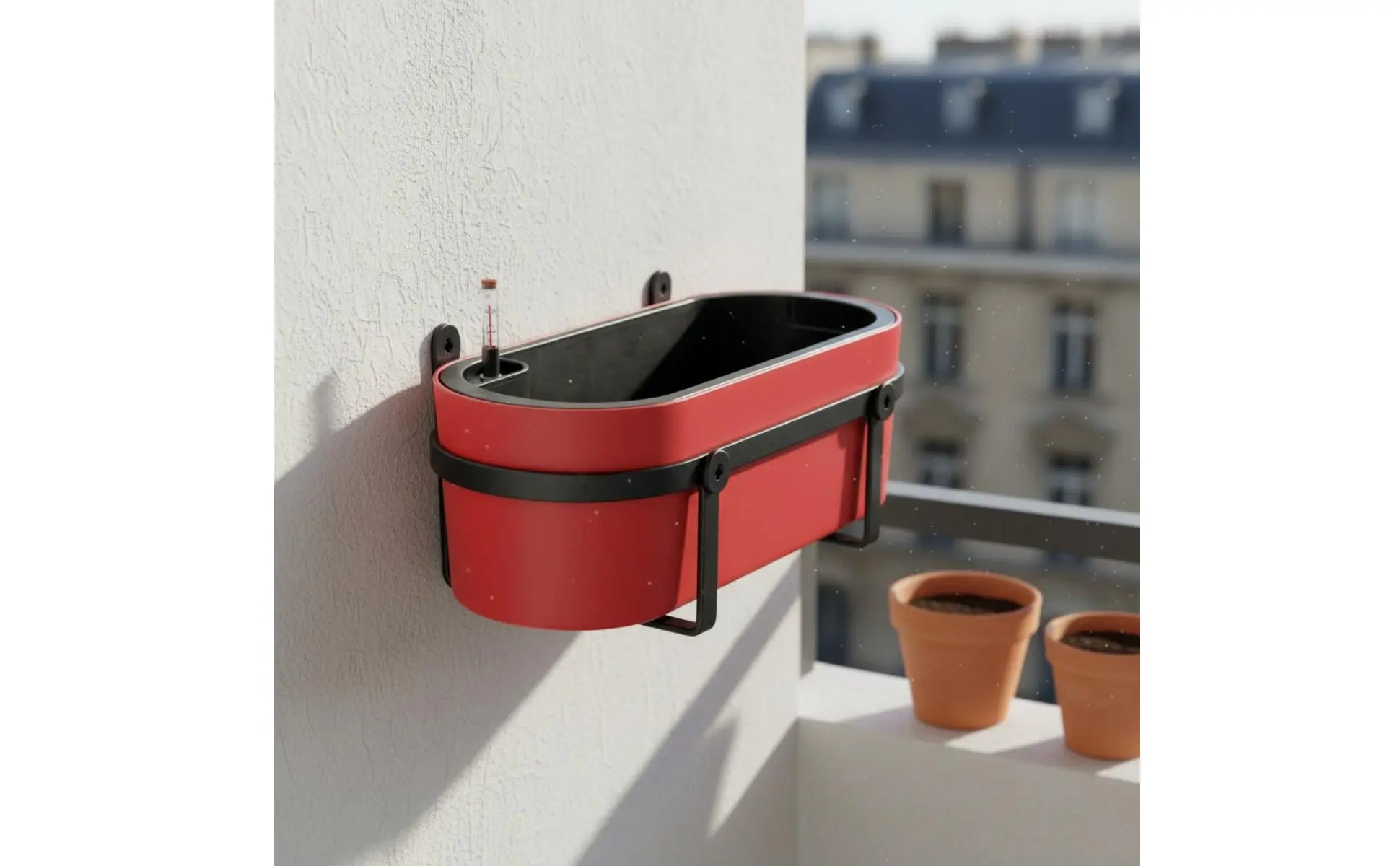 Rectangular Flower Pot with Legs Wall-Mountable Rectangular Hanging Planter Hanging Railing Planter Minimalist Design for Office