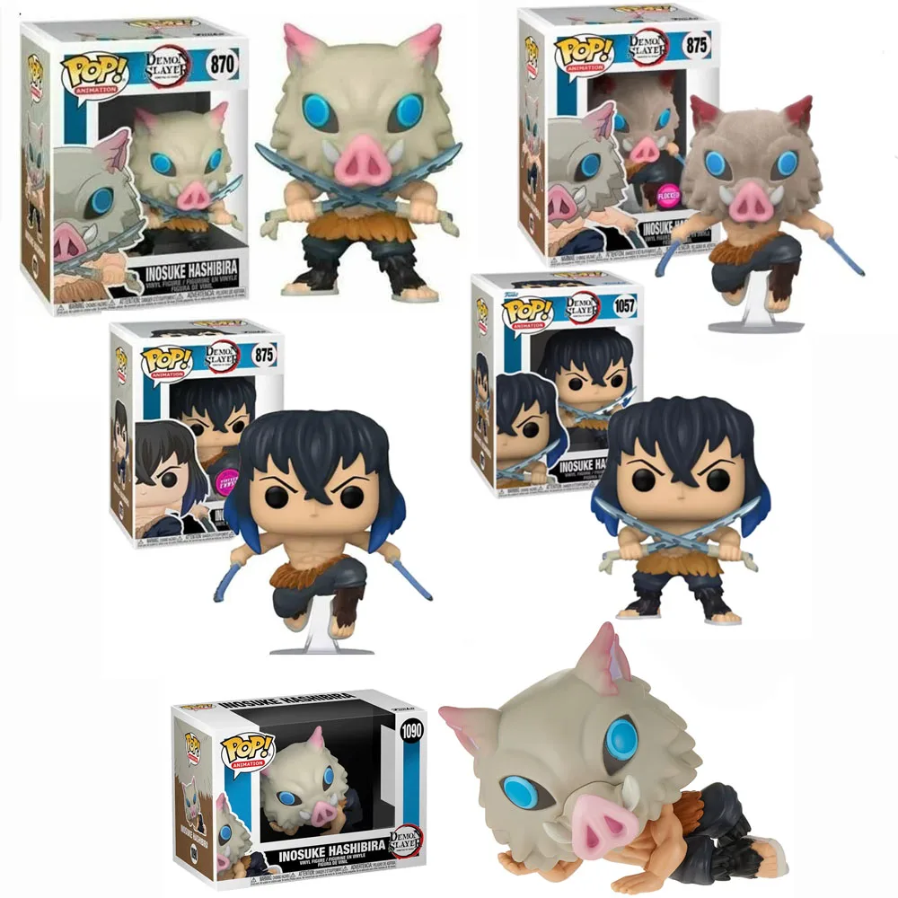 Funko Pop Animation Demon Slayer Inosuke Hashibira #870 #875 #1057 #1090 Figuras de acción de vinilo Muñecas Juguetes Regalo para niños