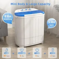 Washing Machine, 14 20 28 40 Lbs Twin Tub, Laundry Compact Washer Spinner Combo With 40lbs Capacity, And 16Lbs Spinner Dryer 2