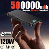 500000mAh Portable Magnetic Wireless Power Bank PD22.5W Fast Charging External Battery for Magsafe For iPhone Samsung Xiaomi