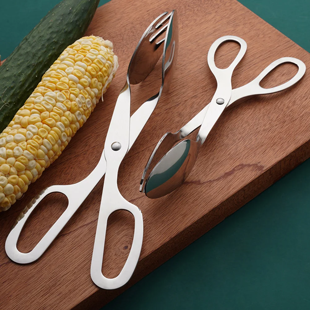 Food Tongs Salad Holder Tongs Tong Serving Chafing Dish Kitchen Scissor Cooking Salad Tong Dinnerware Steak Clamp Scissors Pliers
